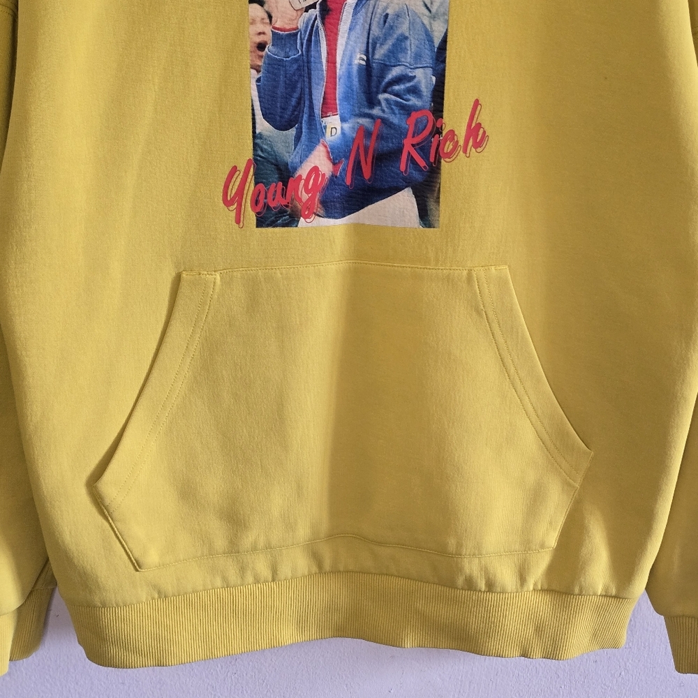 Li-Ning Young N Rich Hoodie Men's M Yellow Retro Graphic Streetwear Gymnast 90s - Picture 8 of 16